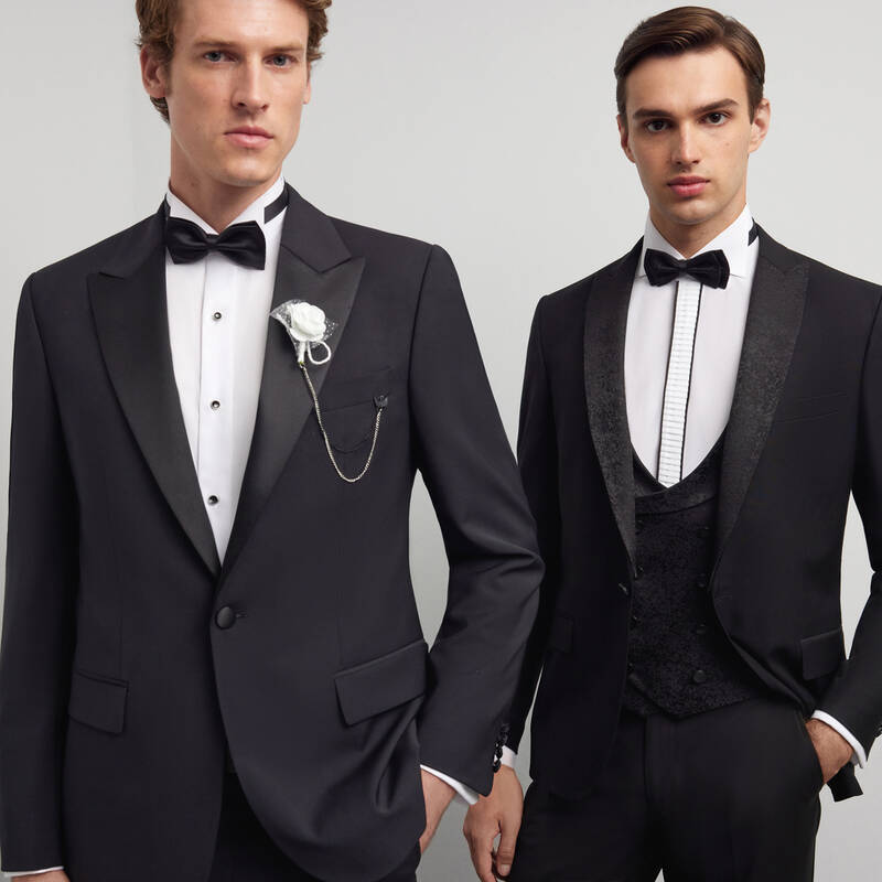Happy Carlo Yelek Papyon Takım Slim Fit Siyah Smokin - 3