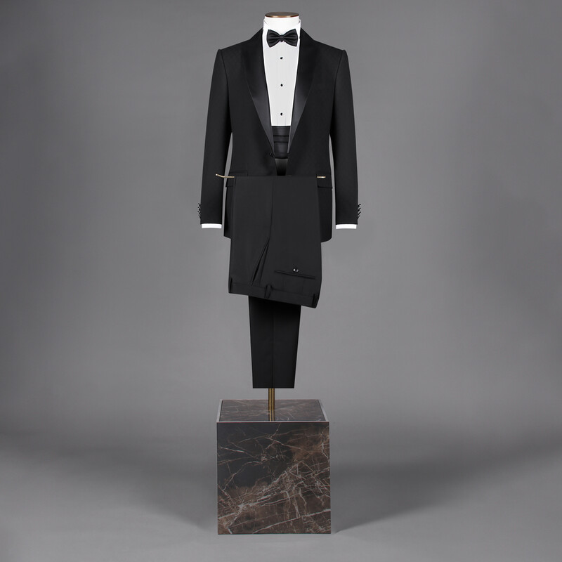 Happy Kuşak Papyon Takım Siyah Slim Fit Smokin 