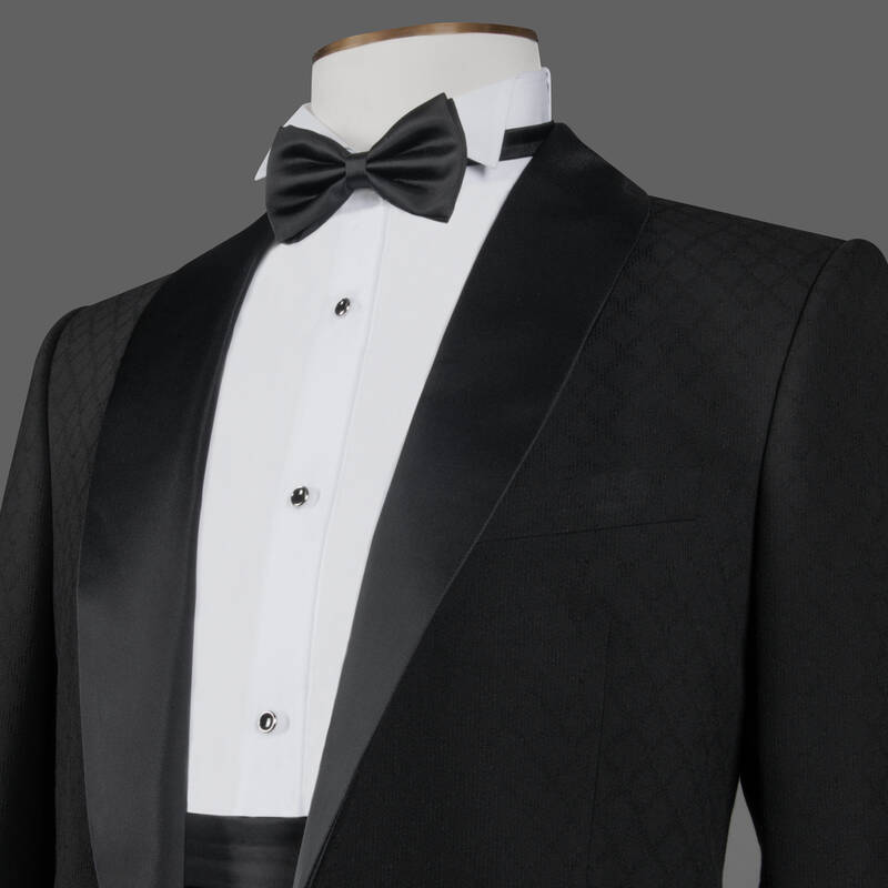 Happy Kuşak Papyon Takım Siyah Slim Fit Smokin - 2