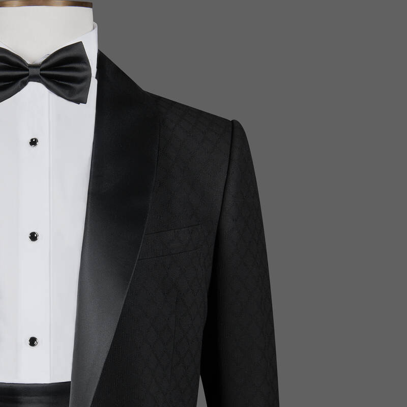 Happy Kuşak Papyon Takım Siyah Slim Fit Smokin - 3