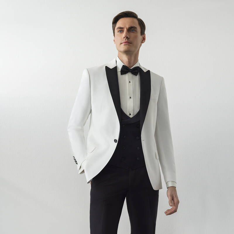 Happy Night Carlo Ekru Papyon Yelek Slim Fit Smokin - 1