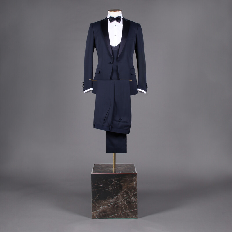 Happy Night Carlo Lacivert Papyon Yelek Takım Slim Fit Smokin - INTERVIEW