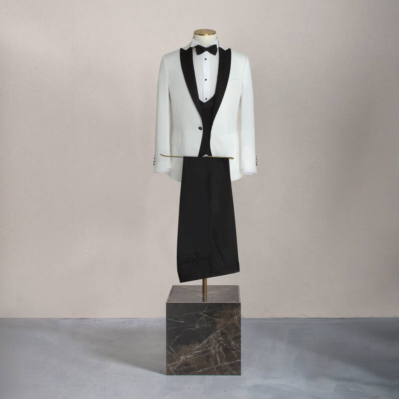 Happy Night Carlo Yelek Papyon Takım Ekru Slim Fit Smokin - 2