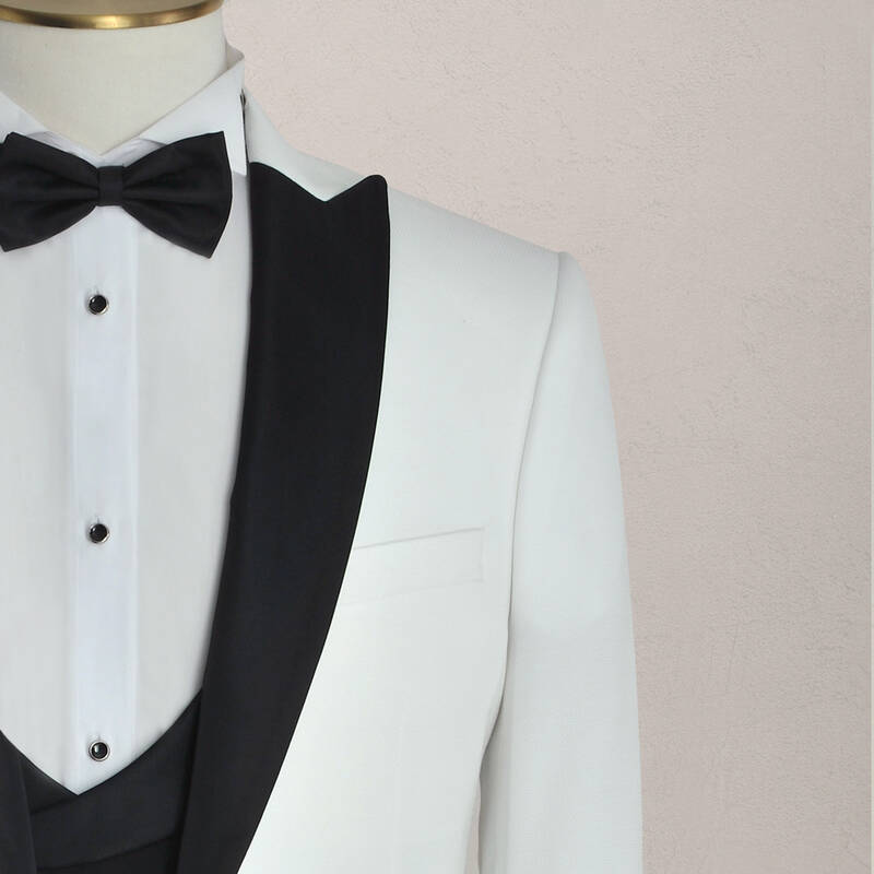 Happy Night Carlo Yelek Papyon Takım Ekru Slim Fit Smokin - 3