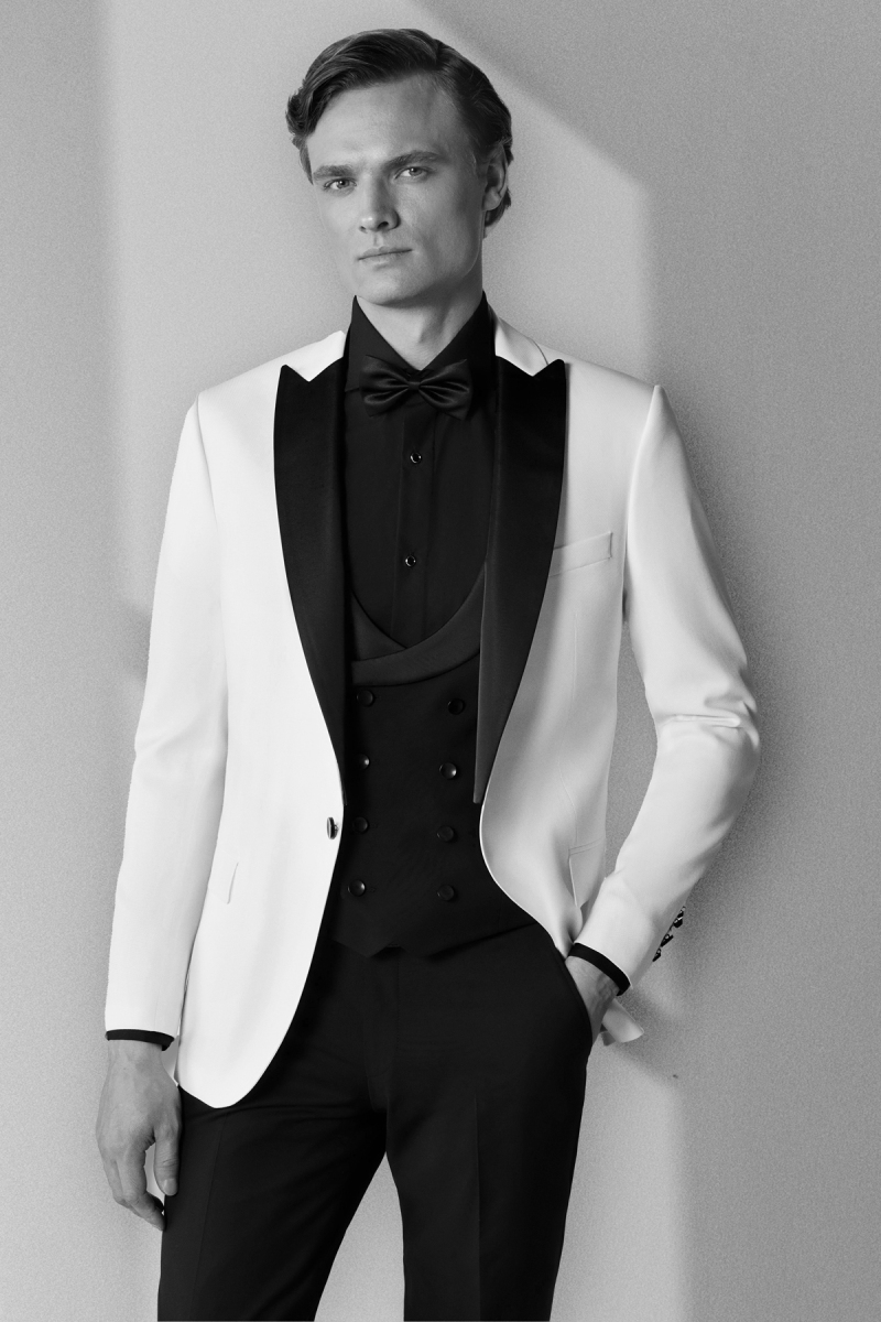 Happy Night Carlo Yelek Papyon Takım Ekru Slim Fit Smokin - 1