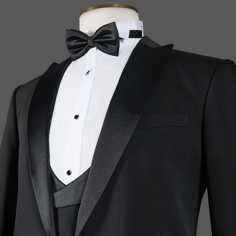 Happy Night Carlo Yelek Papyon Takım Slim Fit Siyah Smokin - INTERVIEW