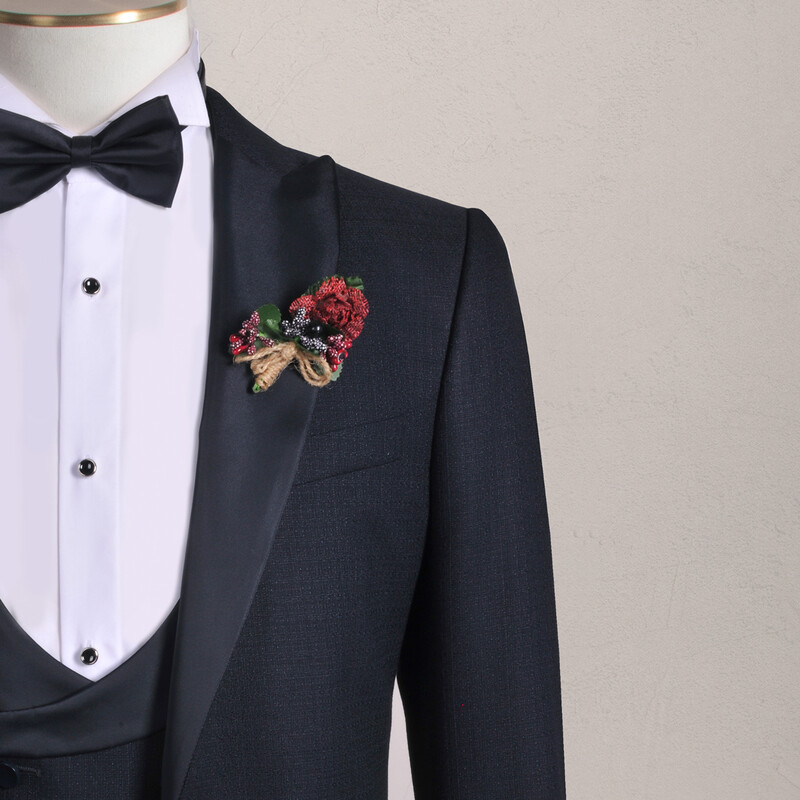 Happy Night Carlo Papyon Yelek Takım Lacivert Slim Fit Smokin - INTERVIEW