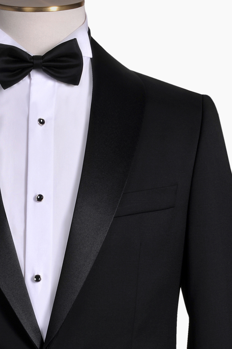 Happy Night Slim Fit Kuşak Papyon Mendil Takım Siyah Smokin - 2