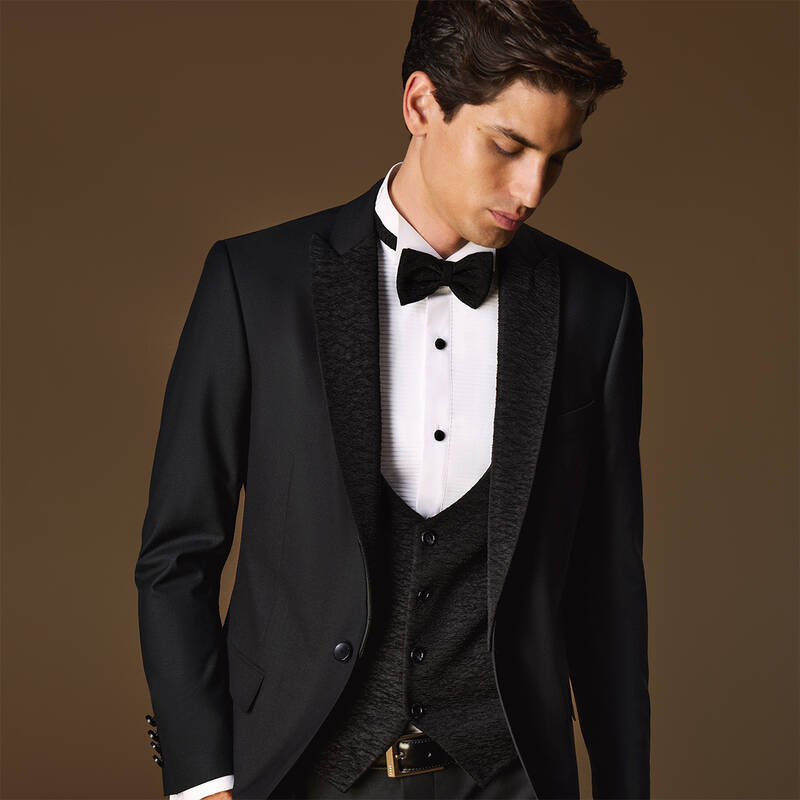 Happy Night Papyon Yelek Takım Slim Fit Siyah Smokin - 1