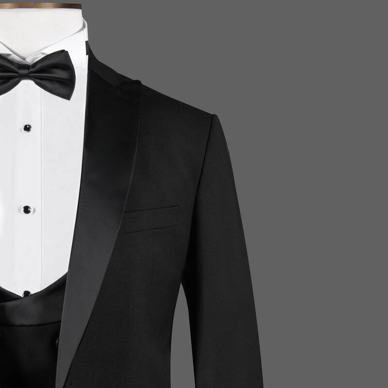 Happy Night Yelek Papyon Takım Siyah Slim Fit Smokin - 3