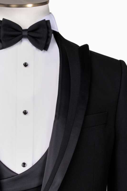 Happy Yelek Papyon Takım Slim Fit Siyah Smokin - INTERVIEW