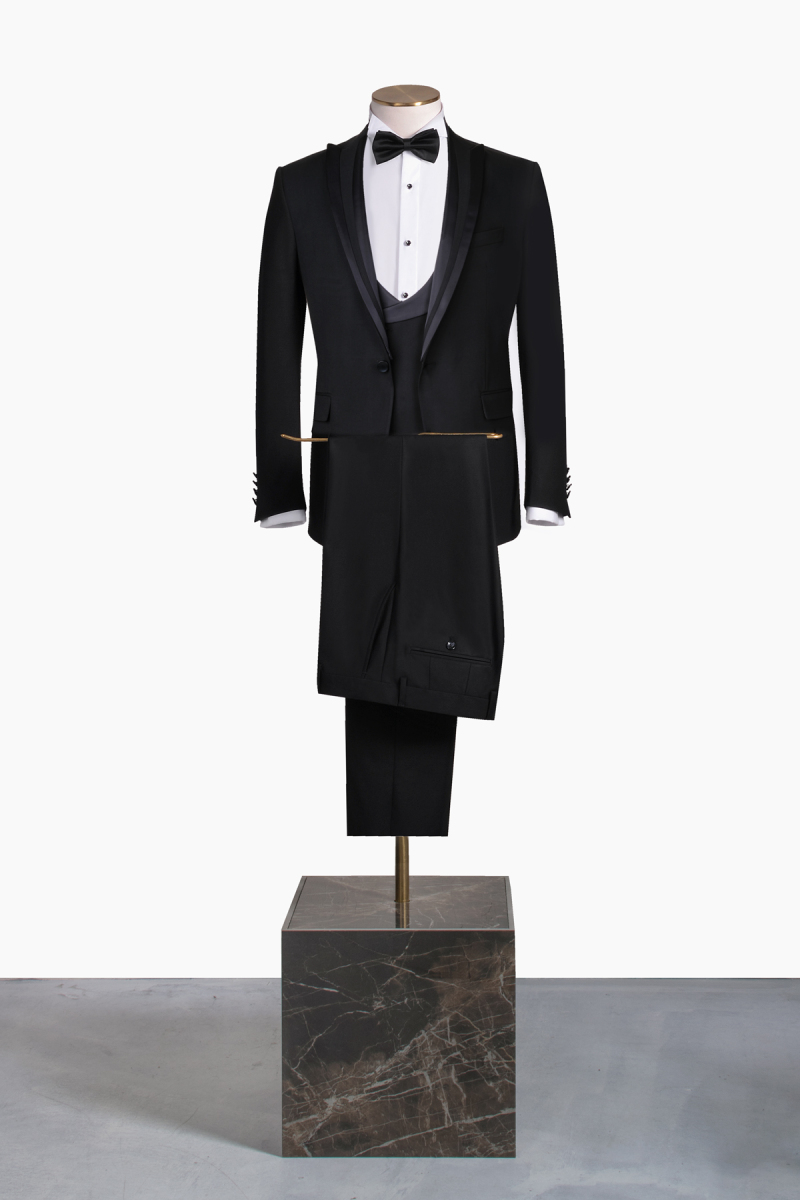 Happy Yelek Papyon Takım Slim Fit Siyah Smokin - 1