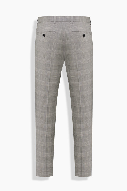 Hardwin Slim Fit Koyu Bej Ekose Takım Elbise - SARAR PREMIUM