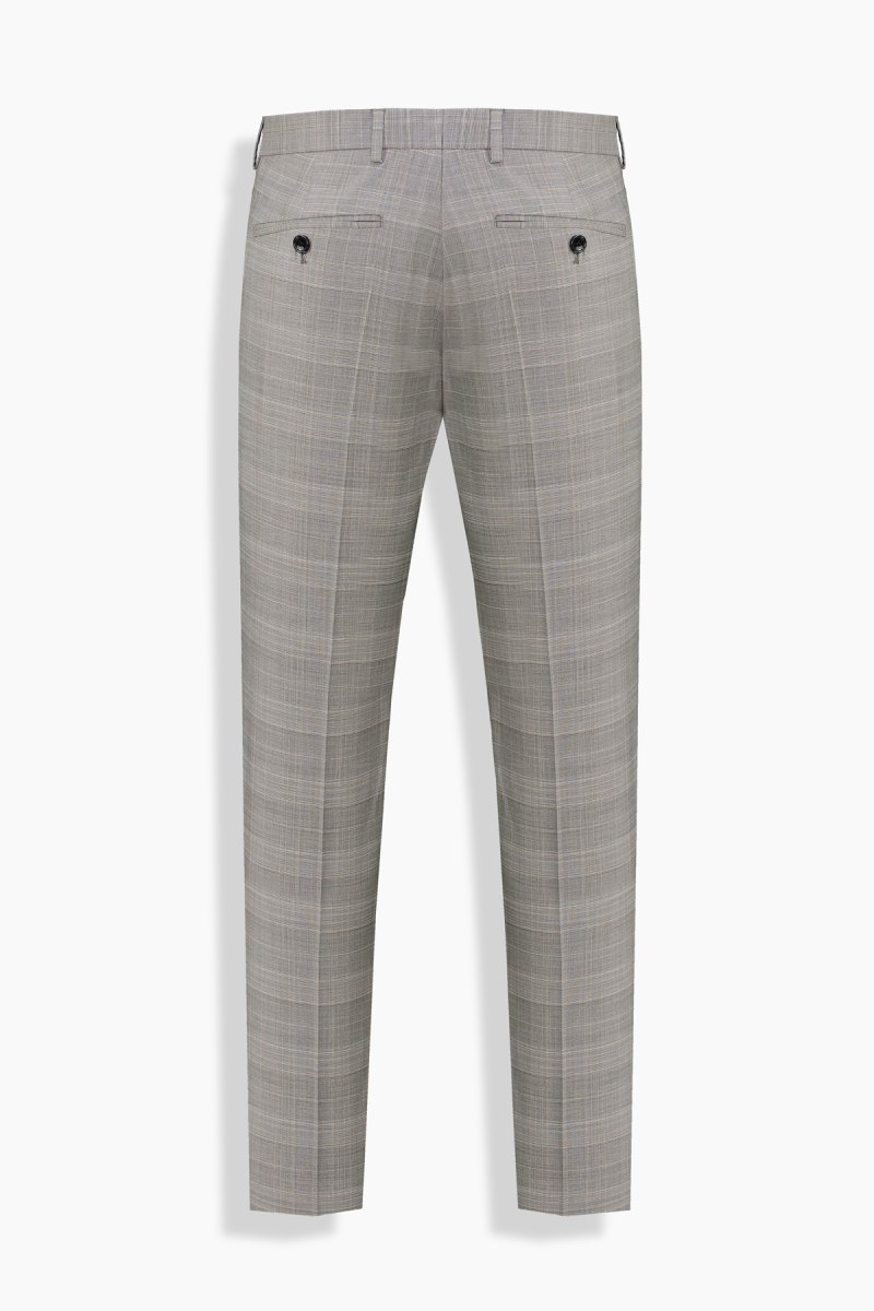 Hardwin Slim Fit Koyu Bej Ekose Takım Elbise - 5