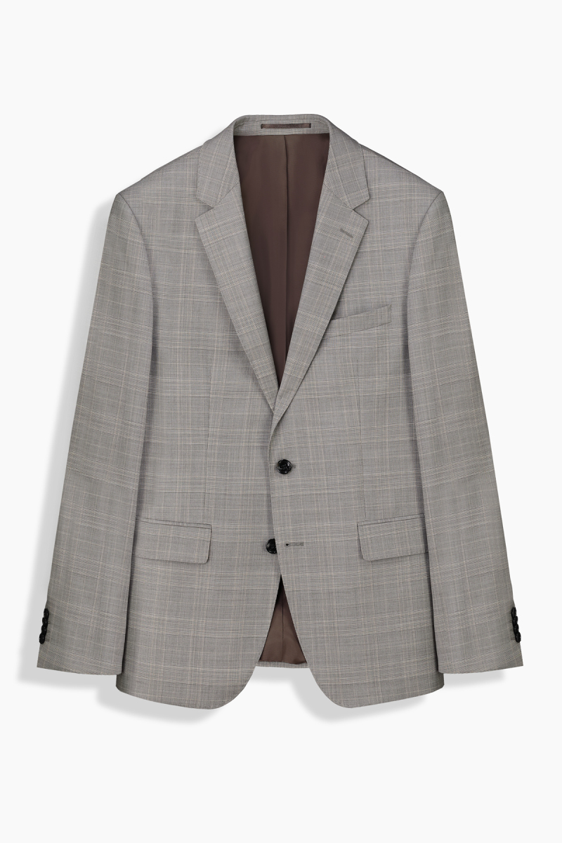 Hardwin Slim Fit Koyu Bej Ekose Takım Elbise - 2