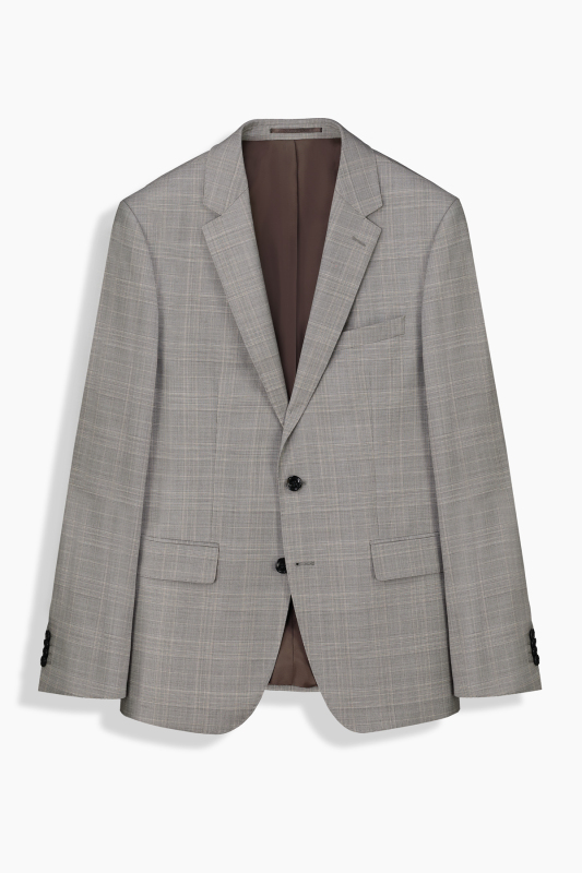 Hardwin Slim Fit Koyu Bej Ekose Takım Elbise - SARAR PREMIUM