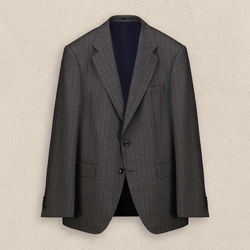 Hartley Ivalo Regular Fit Çizgili Koyu Kahverengi Takım Elbise - SARAR