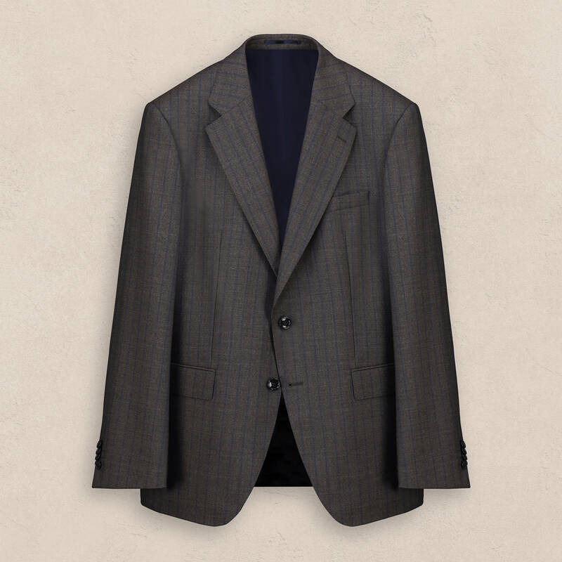 Hartley Ivalo Regular Fit Çizgili Koyu Kahverengi Takım Elbise - 1