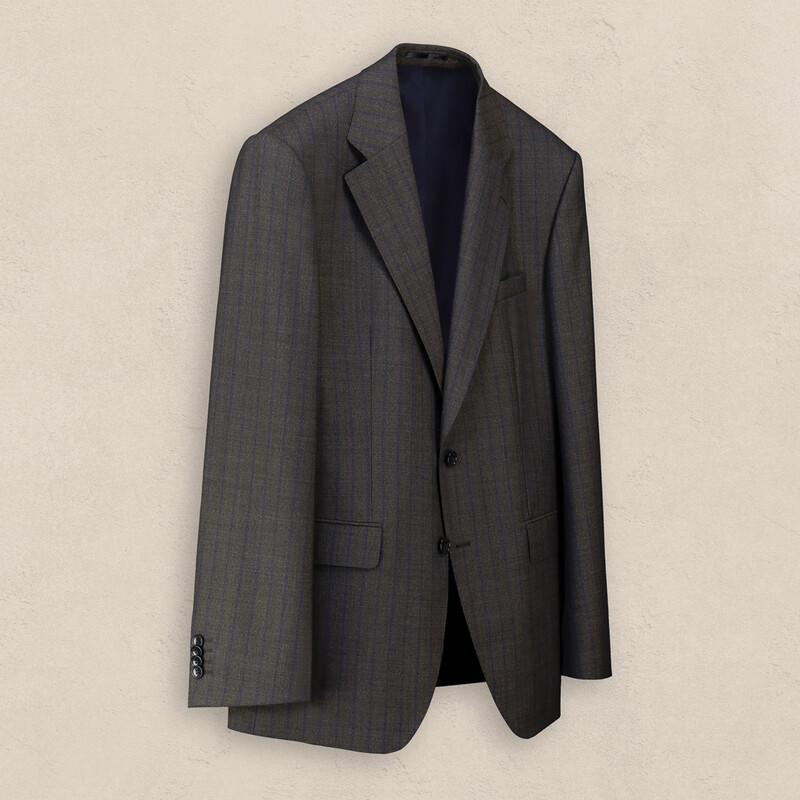 Hartley Ivalo Regular Fit Çizgili Koyu Kahverengi Takım Elbise - SARAR