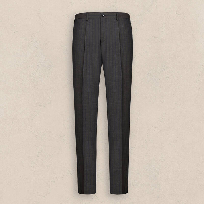 Hartley Ivalo Regular Fit Çizgili Koyu Kahverengi Takım Elbise - 4