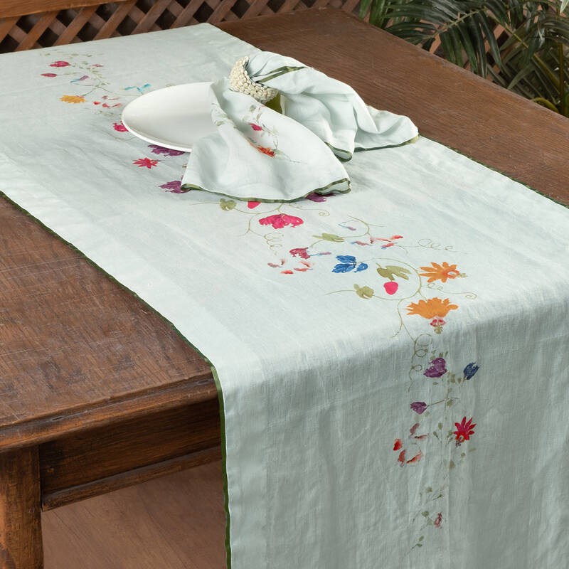 Hemera Keten 50x170 Runner Yeşil - 1