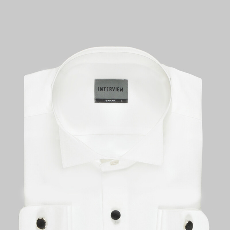 Hls Geniş Manşet Beyaz Gömlek - INTERVIEW