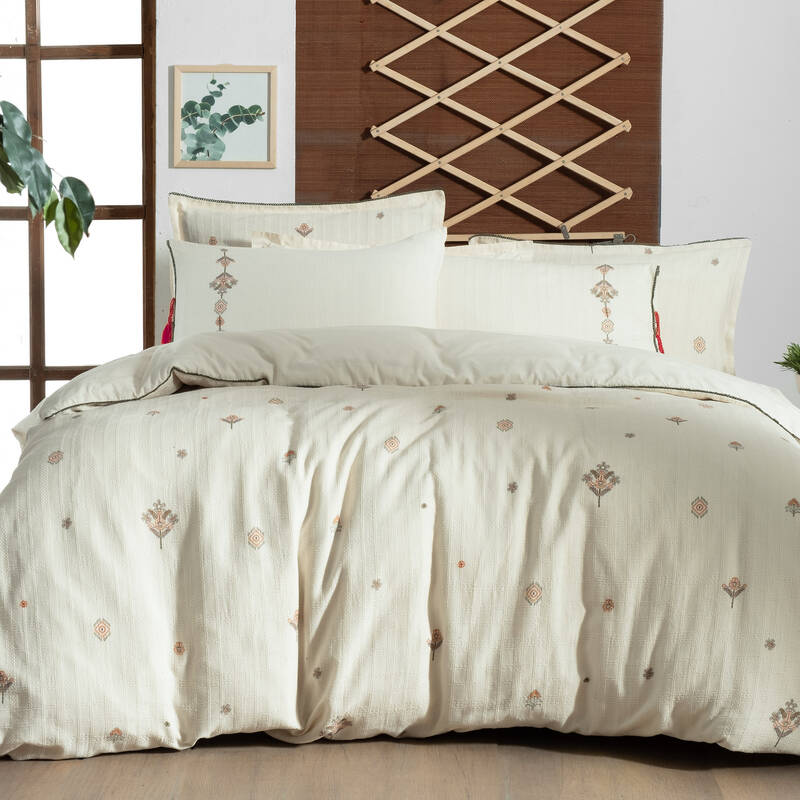 İdil Nevresim Takımı King Size Ekru - 1