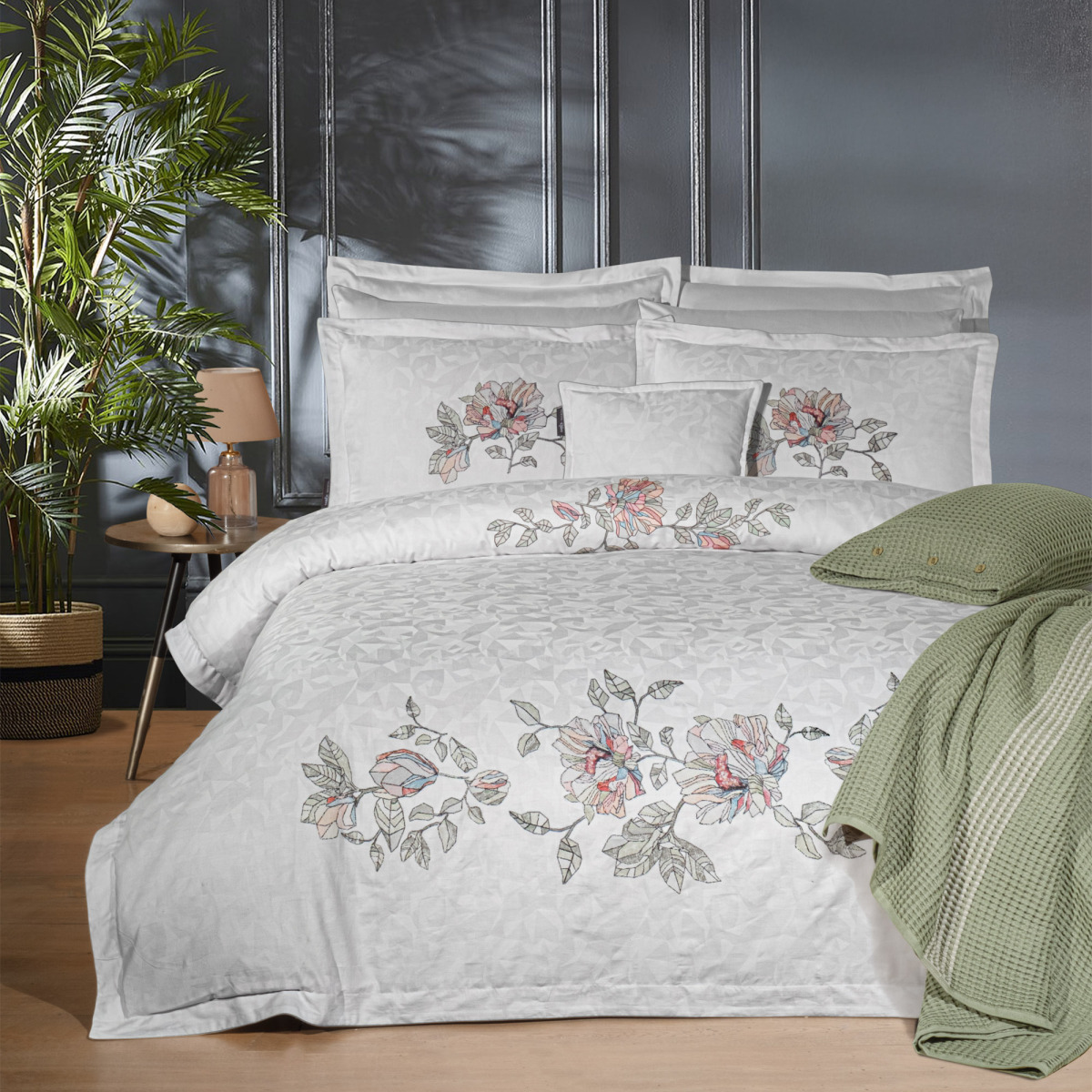 İlay Pamuk Saten Nevresim Takımı King Size - 1