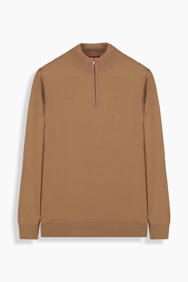 Fermuarlı Yarım Balıkçı Mocha Triko - 1