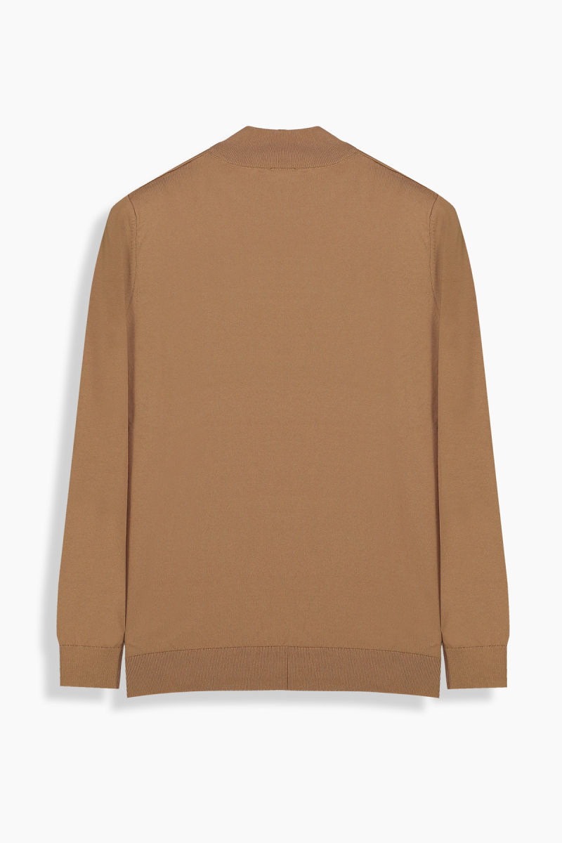 Fermuarlı Yarım Balıkçı Mocha Triko - 2