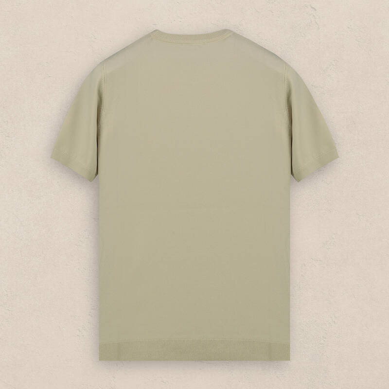 Bisiklet Yaka Kısa Kollu Bej Triko - 3