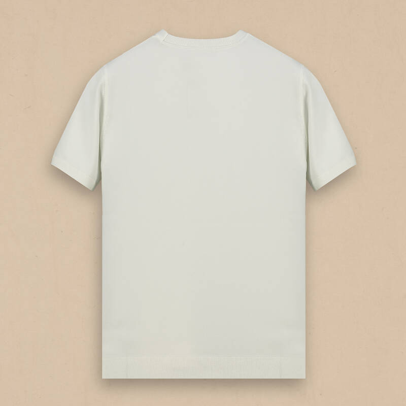 Bisiklet Yaka Kısa Kollu Ekru Triko - 3