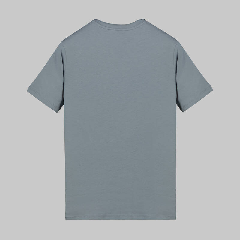 Bisiklet Yaka Baskılı Gri Tişört - 2