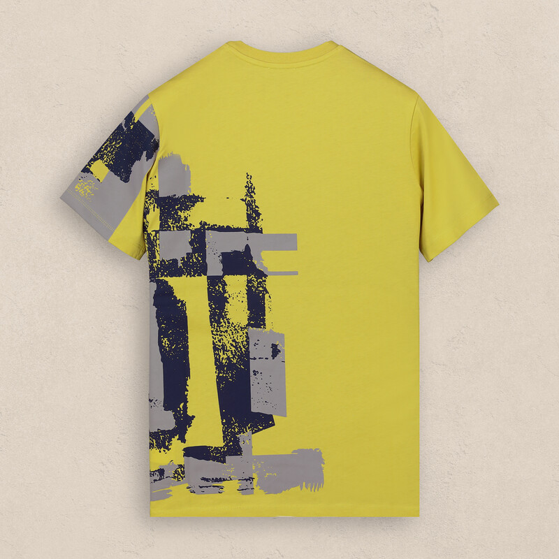 Bisiklet Yaka Pamuklu Hardal Tişört - INTERVIEW