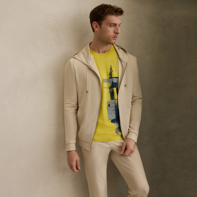 Bisiklet Yaka Pamuklu Hardal Tişört - INTERVIEW