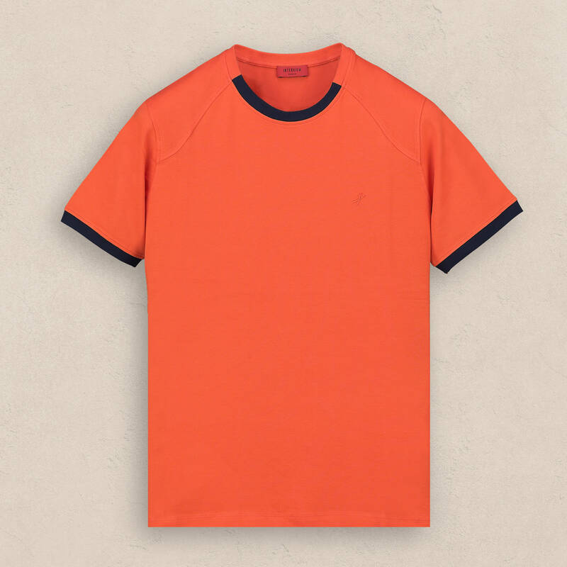 Bisiklet Yaka Erkek Turuncu Tişört - 3