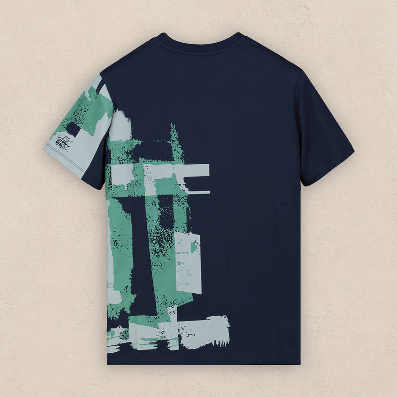 Bisiklet Yaka Pamuklu Lacivert Tişört - 3