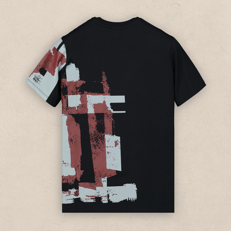 Bisiklet Yaka Pamuklu Siyah Tişört - INTERVIEW