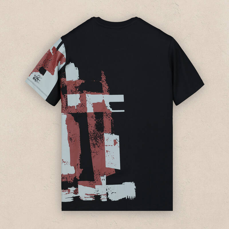 Bisiklet Yaka Pamuklu Siyah Tişört - 2