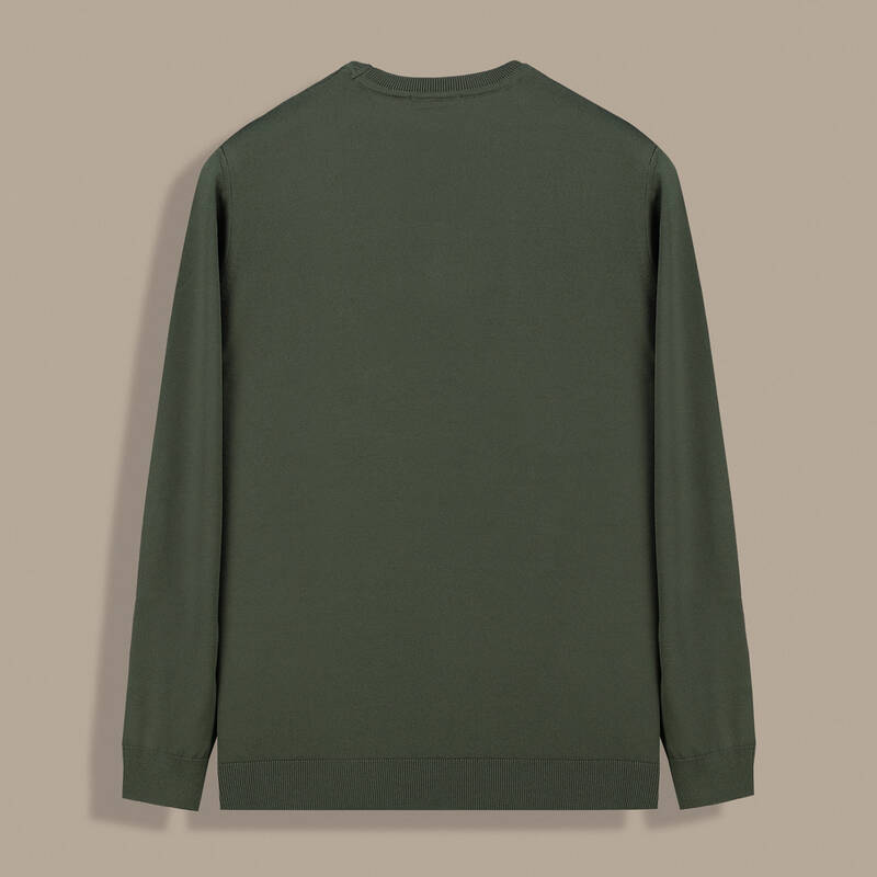 Erkek Bisiklet Yaka Haki Triko - 2