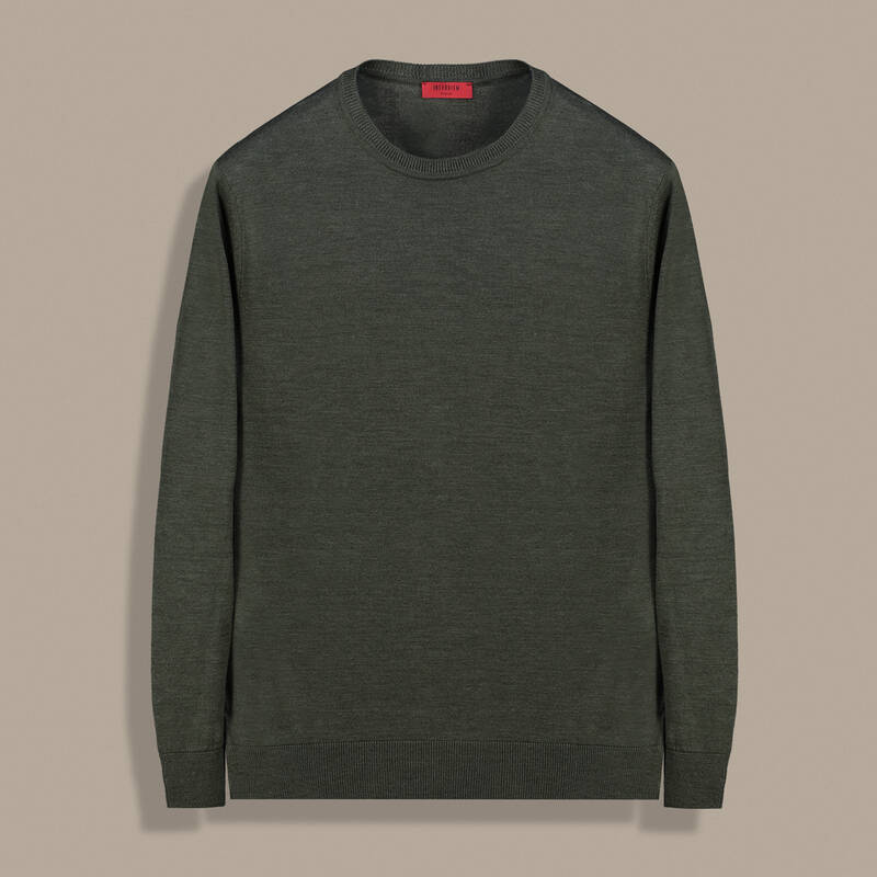 O Yaka Haki Triko Kazak - 1