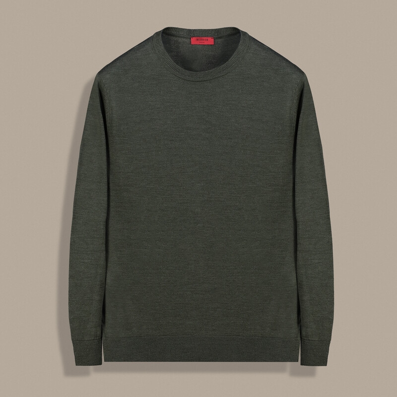 O Yaka Haki Triko Kazak 