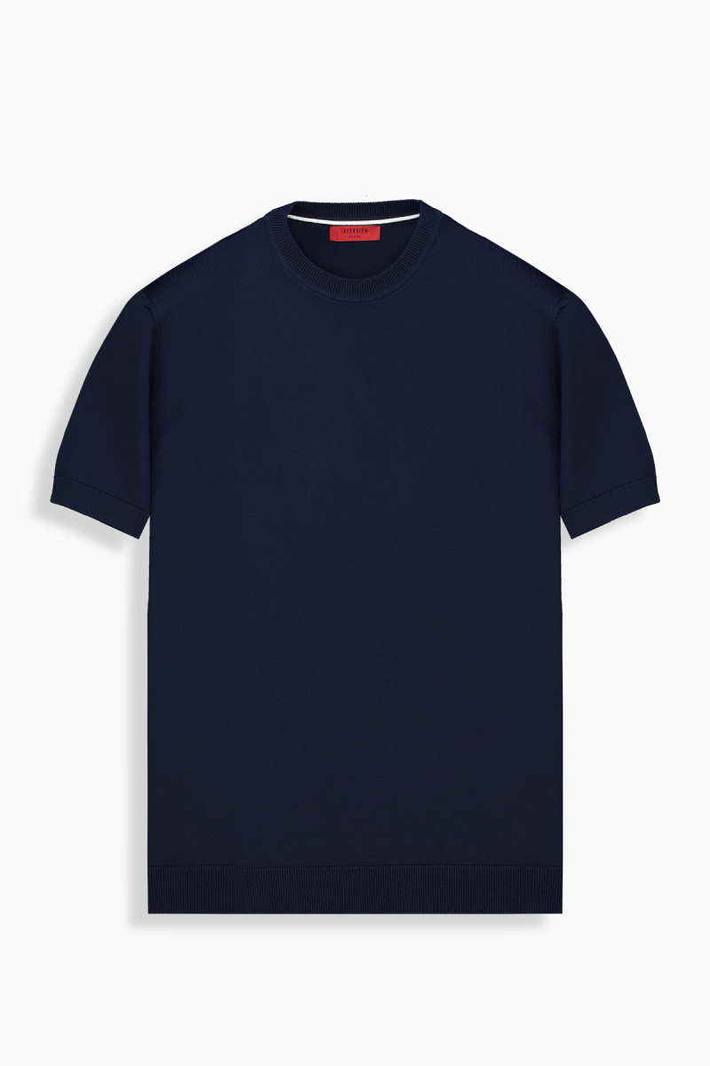 Bisiklet Yaka Relax Fit Lacivert Tişört - 1