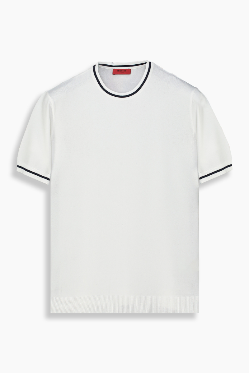 Bisiklet Yaka Relax Fit EkruTişört - 1