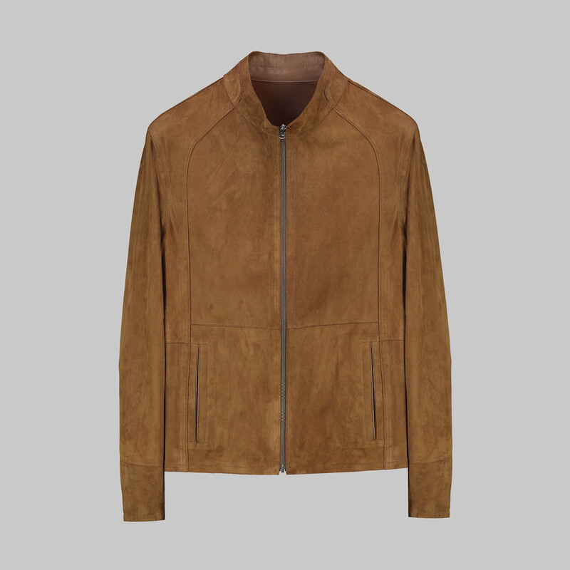 Çift Taraflı Süet Taba Deri Ceket 