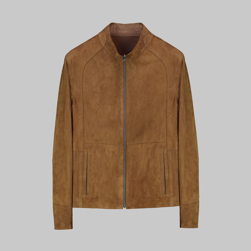 Çift Taraflı Süet Taba Deri Ceket - 1