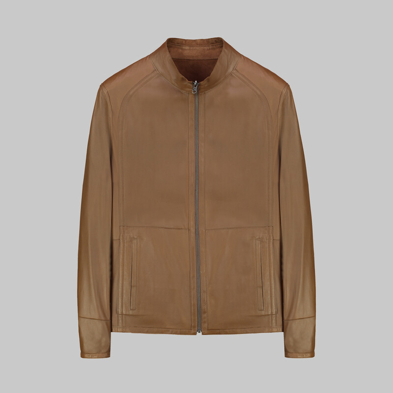 Çift Taraflı Süet Taba Deri Ceket - INTERVIEW