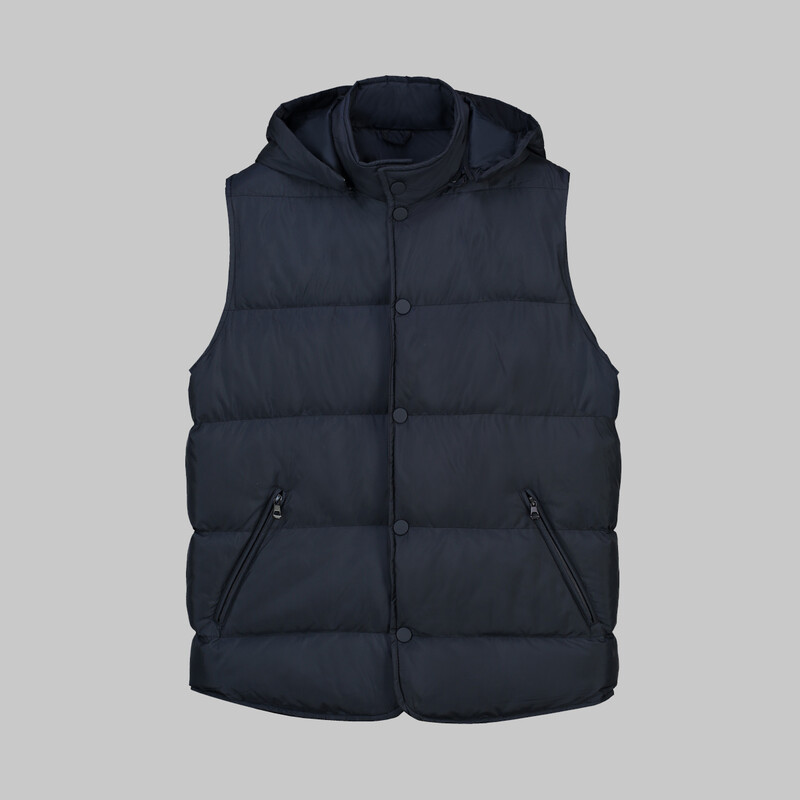 Çıkma Kapüşonlu Dolum Lacivert Yelek - INTERVIEW