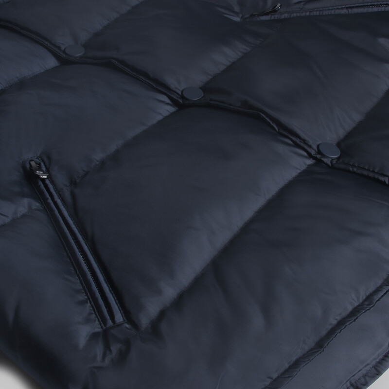 Çıkma Kapüşonlu Dolum Lacivert Yelek - INTERVIEW