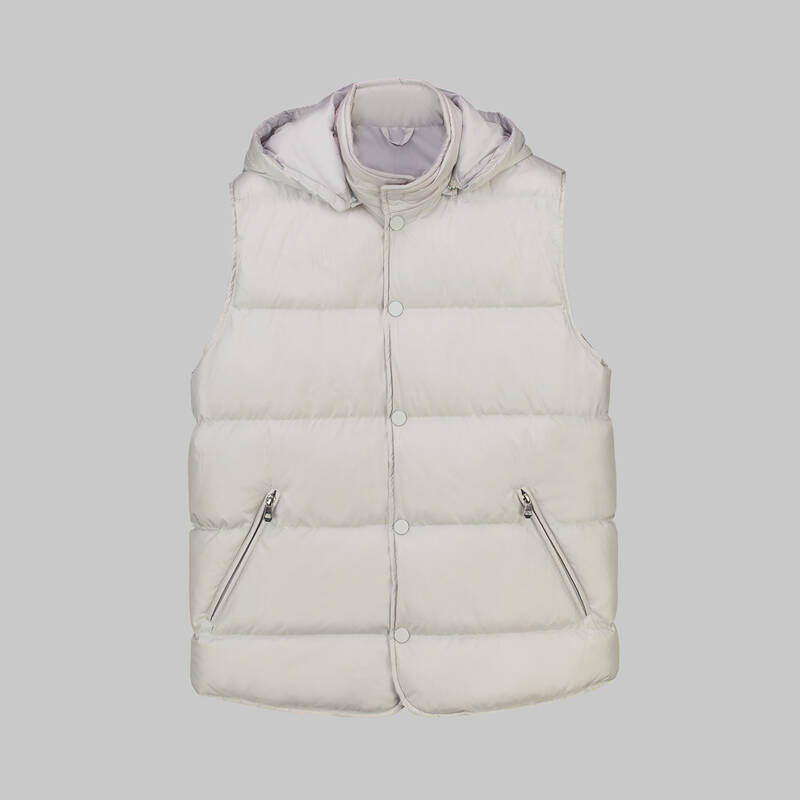 Çıkma Kapüşonlu Dolum Taş Rengi Yelek - 3